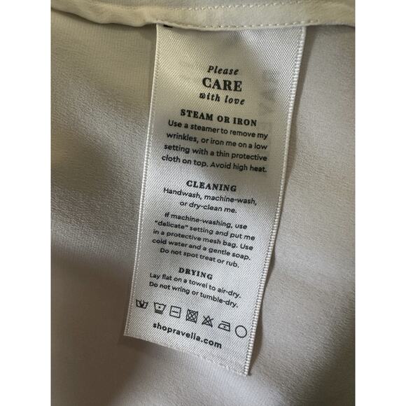 Ravella Luxury Silk Milano Button-Up Blouse LS Pearl White Gold Buttons Small 4 - Picture 15 of 16